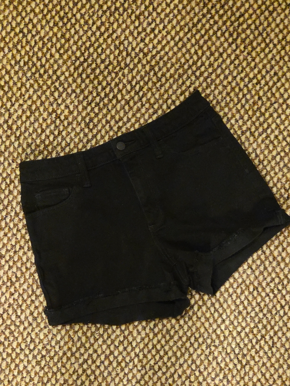 Universal Thread Black High-Rise Midi Denim Shorts